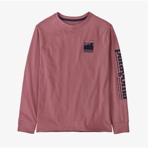 Patagonia Kids Long Sleeve T Shirt Organic Cotton Pink Size Small 7-8